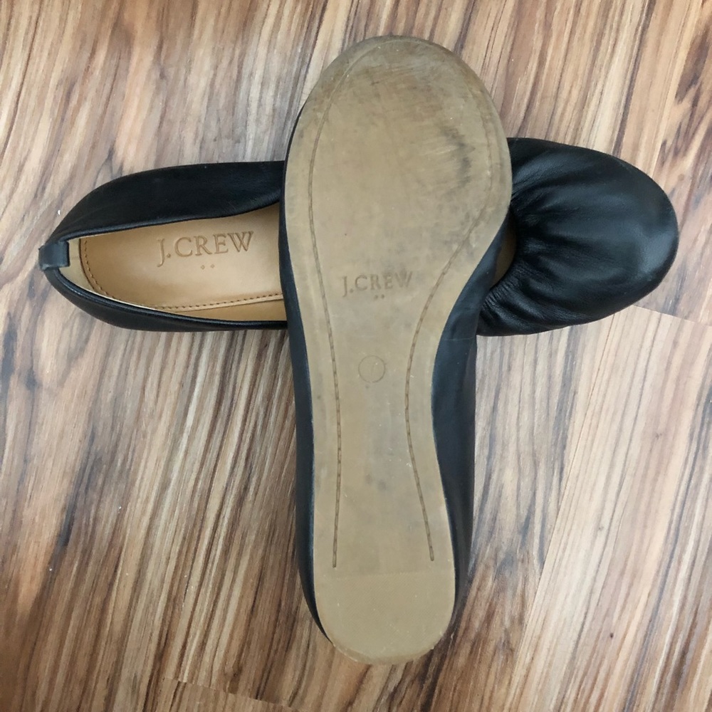 JCrew Anya Ballet Flat Black Leather 7 - Picture 5 of 8